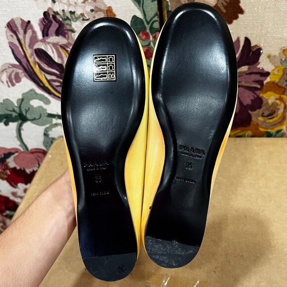 Prada Ballet Flats Yellow Orange Ombre - Picture 7 of 9